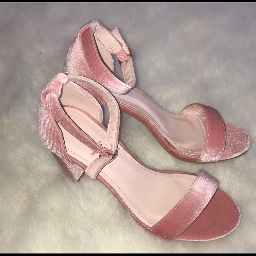 Pick velvet block heels
